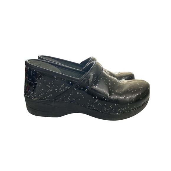 Dansko XP 2.0 Women's Size 40 (9-9.5) Black Sparkle Design Leather Clogs shoes - Picture 5 of 8